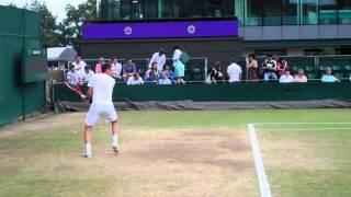 Robin Soderling Practicing (Great Angle) - Wimbledon 2010