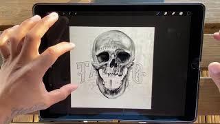 Realistic Tattoo Skulls Procreate Pack for iPad pro & iPad