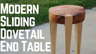 Modern End Table With Sliding Dovetails! How To | Woodworking