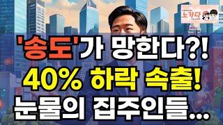 '송도'가 망한다! 40% 하락 속출! 눈물의 집주인들. 집 보러 오는 사람이 없어요. 텅빈 공실, 1년만에 15배 증가? 인천 송도 상가 부동산 아파트 이야기 노가다 노비