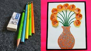 Pencil shaving wall hanging craft/best out of waste craft/art and craft