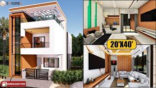 20x40 House Plan | 800 sqft | 20x40 House Design | 3bhk House | Parking | Terrace Garden | Temple