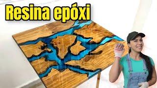 Mesa de resina epóxi e Madeira Pinus. Incrível! Epoxy resin table. Incredible!