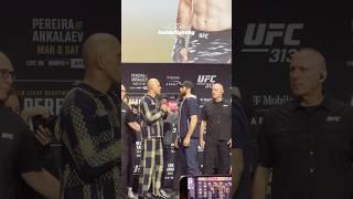 Alex Pereira and Magomed Ankalaev INTENSE face off at UFC 313 press conference.