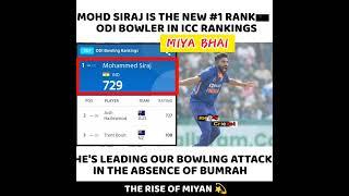 NO.1 RANKING ODI MOHAMMAD SIRAJ #short #no1 #siraj #ODI #indvsnz