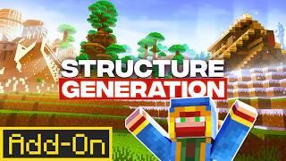 FIND 50+ NEW STRUCTURES In Your World With Structure Generation Addon!!! Minecraft Bedrock + PE