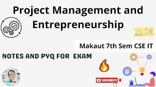 Notes and PYQs for ▶️Project Management and Entrepreneurship Makaut Exam #makaut#cse #project #exam