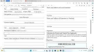 How to fill Thailand Visa Application Form