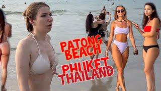 Phuket Thailand  Walking Tour Patong Beach ️ sunset time November 22 2024