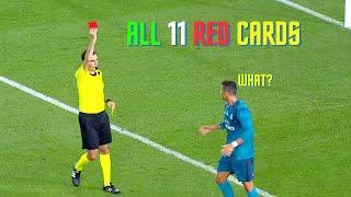 Cristiano Ronaldo's All 11 Red Cards In His Career | English Commentary |