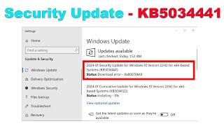 Fix - Security Update for Windows 10 Version 22H2 for x64-based Systems (KB5034441) Download Error