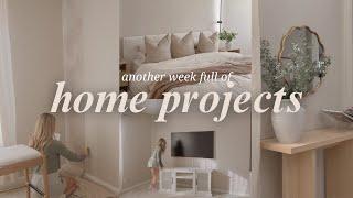 making this HOUSE a HOME  putting up wallpaper, building furniture, interior design updates + more!