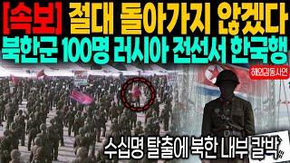 (속보) "절대 돌아가지 않겠다" 북한군 100명 러시아 전선서 한국행을 한다는 충격적인 이유는?