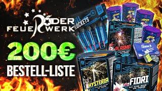 Die BESTE 200€ Röder Feuerwerk Bestell-Liste | 24 Artikel