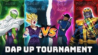 DAP UP TOURNAMENT (PICCOLO AND GOHAN VS TIGER WOODS AND THANOS