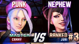 SF6 ▰ PUNK (Cammy) vs NEPHEW (#3 Ranked Juri) ▰ High Level Gameplay