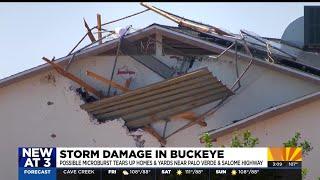 Heavy damage reported after possible microburst in Buckeye