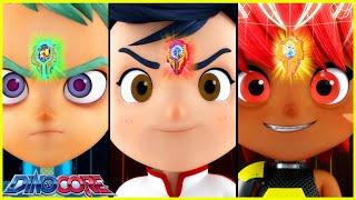 DinoCore The trio of superheroes of earth, fire, and waterSuper Heroes Gathering Kids Movies 2024