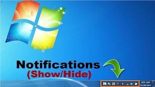 How to || Show/Hide All Notifications, System Tray Icons || Windows 7 (Quick Method)