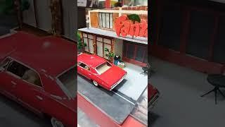 replica of a cafe with chevrolet impala 1967 metal car #diecastcars #diecast #chevrolet