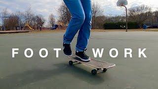 intermediate footwork tricks | freestyle skateboarding