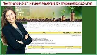 "tecfinance.biz" Review Analysis by hyipmonitors24.net