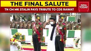 Wreath Laying Ceremony Of CDS Bipin Rawat, 12 Others At Wellington, MK Stalin Pays Floral Tribute