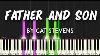 Father & Son by Cat Stevens synthesia piano tutorial + sheet music & lyrics