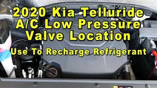 2020 Kia Telluride A/C Low Pressure Valve Port Location - Use To Recharge Refrigerant [Freon]