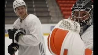 NHL Players vs. Race Car Driver Goalie