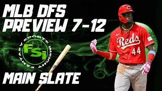 FSi DFS MLB - MAIN Slate Preview - DraftKings - FRIDAY- July 12th 2024