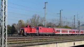 Rangierfahrt mit einem Regionalzug über die Heilbronner Neckarbrücke