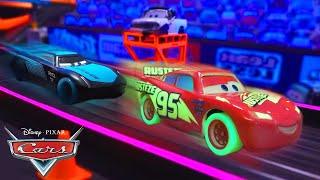 Lightning McQueen’s MOST EPIC Glow Racer Racing Competitions | Jackson Storm & More | Pixar Cars