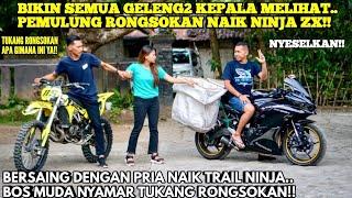 PEMULUNG RONGSOKAN NAIK NINJA ZX BIKIN SEMUA GELENG2 KEPALA MELIHAT!!Lihat