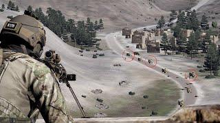 Convoy Ambushed by American Sniper |  M107 heavy-caliber sniper rifle | ARMA 3: Milsim