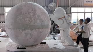 Fiber statue making process. A FRP Sculpture and Statue production factory.