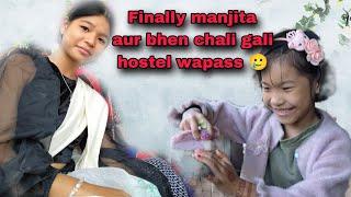 Finally Manjita Aur Bhen Chali Gayi Hostel || Market Giya Ek Dost Ko Lene || Mandir Mei Food Donate