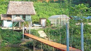 TIMELAPSE 30 days building suspension bridge with cables and concrete column