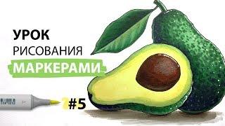 Как нарисовать авокадо? / Урок по рисованию маркерами для новичков #5