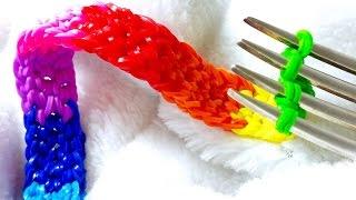 Rainbow Loom-Pulseira De Elásticos com o garfo-Loom Bands Bracelet