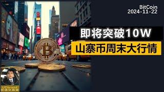 BTC已到10W美金压力位，山寨币全线反弹。#btc #比特币 #牛市