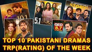 Top 10 Pakistani Dramas TRP(Rating) Of The Week-27th Week Of 2024 Report-Pakistani Dramas TRP Report