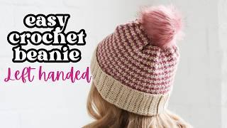 Harlow Beanie Easy Crochet Beanie Left Handed