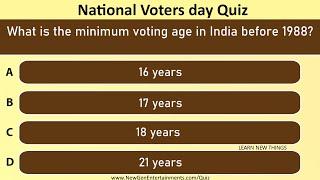 National Voters day Quiz | General Knowledge Quiz India