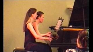 Bizet - L'Arlesienne Suite No. 1 for piano 4 Hands mvt 1 - Anastasia and Liubov Gromoglasova