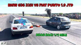 BMW e36 325i vs FIAT PUNTO 1.9 JTD drag race 1/4 mile  - 4K UHD