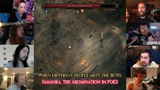 When different players meet the boss Jamanra, The Abomination in PoE2