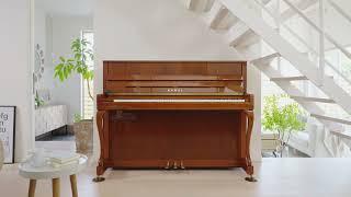 気品ある美しい色合い、木目猫脚のコンパクトピアノ LD-200