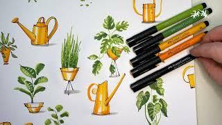 Pitt Artist Pen Tutorial | Drawing Plants