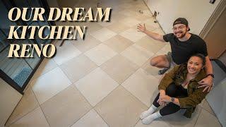 EP 10: We Finished The Tile Floor...well kinda | OUR DREAM KITCHEN RENOVATION